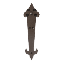 Fleur-De-Lis Style Strap with Roller Front Mount for Rolling Barn Doors, Bronze