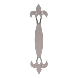 Fleur-De-Lis Style Handle For Rolling Barn Doors, Satin Nickel