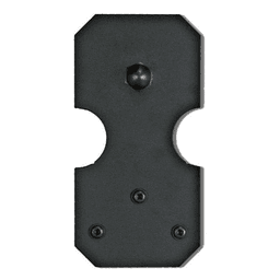 Notched Strap with Roller for Rolling Barn Doors, Black