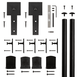 Cube Strap Front Mount Hardware Kit for Rolling Barn Doors, Black
