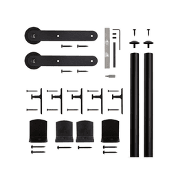 Stick Strap Front Mount Hardware Kit for Rolling Barn Doors, Black