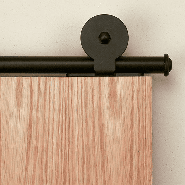 Top Mount Hardware Kit for Rolling Barn Doors, Black