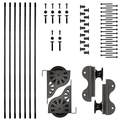 Rolling Hook Ladder Hardware Kit with Brake for 20" Wide Library Ladder, Oil Rubbed Bronze Finish
