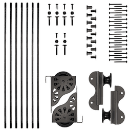 Rolling Hook Ladder Hardware Kit with Brake for 20" Wide Library Ladder, Oil Rubbed Bronze Finish