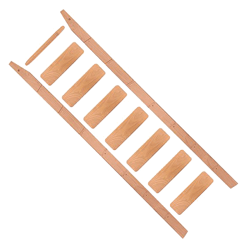 8' x 20" Wide Cherry Unassembled Library Ladder with Built-In Handle, Unfinished
