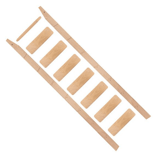 8' x 20" Wide Maple Unassembled Library Ladder with Built-In Handle, Unfinished