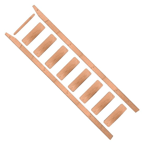 9' x 20" Wide Cherry Unassembled Library Ladder with Built-In Handle, Unfinished