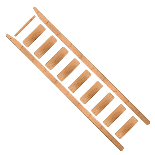 10' x 20" Wide Red Oak Unassembled Library Ladder with Built-In Handle, Unfinished