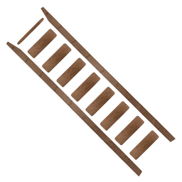 10' x 20" Wide Walnut Unassembled Library Ladder with Built-In Handle, Unfinished