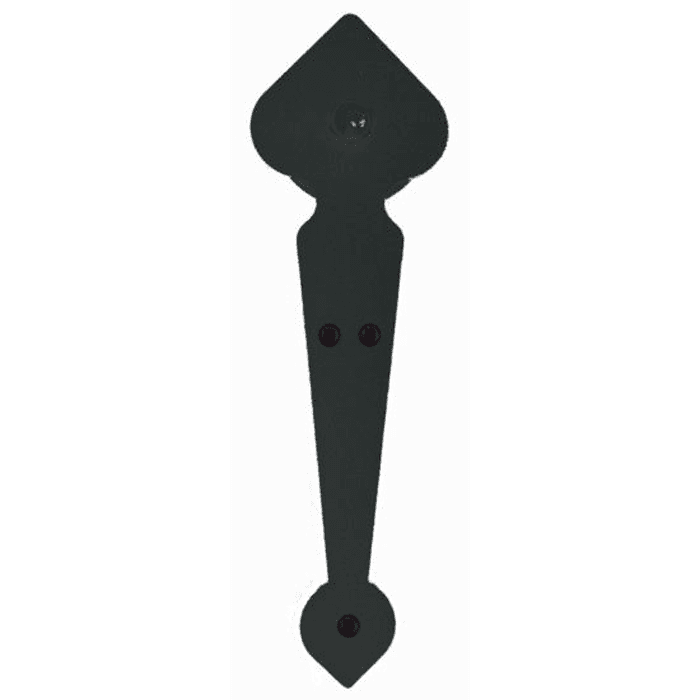 Spade Style non-Forged Strap with Roller for Rolling Barn Doors, Black