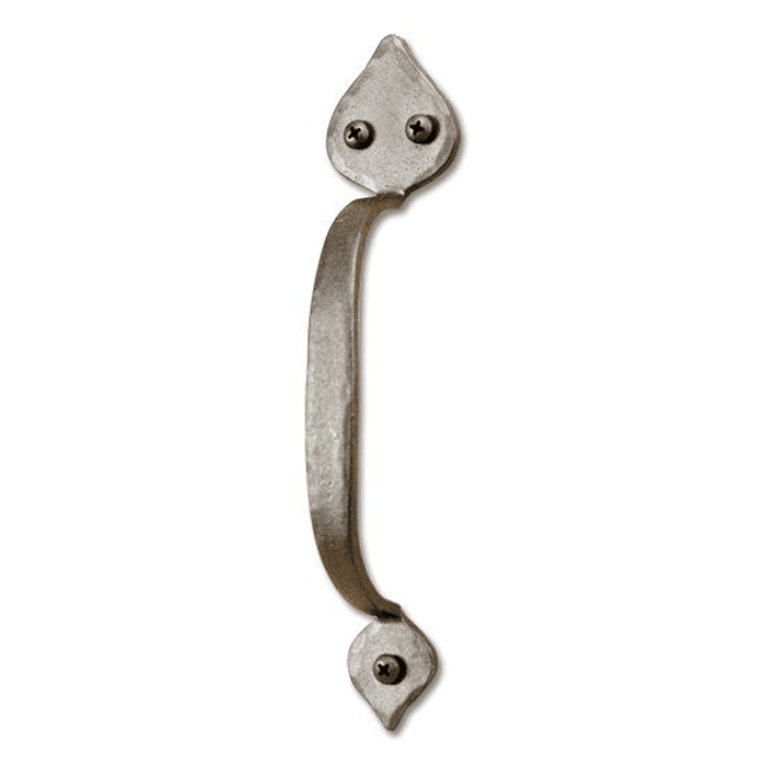 Design #3, Hand Forged Handle for Rolling Barn Doors, Satin Nickel