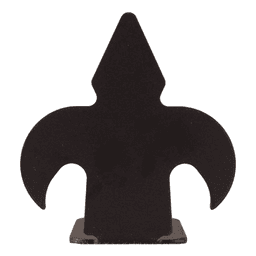 Fleur-Di-Lis Style non-Forged Center Guide for Rolling Barn Doors, Black
