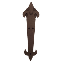 Fleur-Di-Lis Style non-Forged Strap with Roller for Rolling Barn Doors, Oil Rubbed Bronze