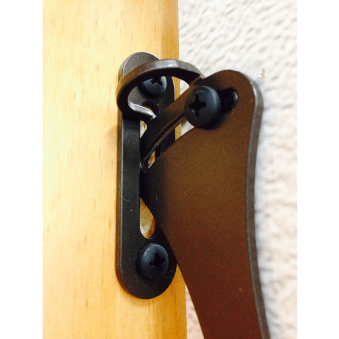 Door Latch and Strike Plate, Non-Handed for Rolling Barn Doors, Satin Nickel