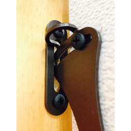 Door Latch and Strike Plate, Non-Handed for Rolling Barn Doors, Satin Nickel