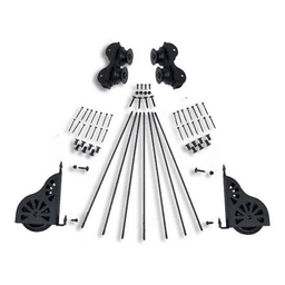 20" Wide Hardware Kit for Rolling Library Ladders, Black