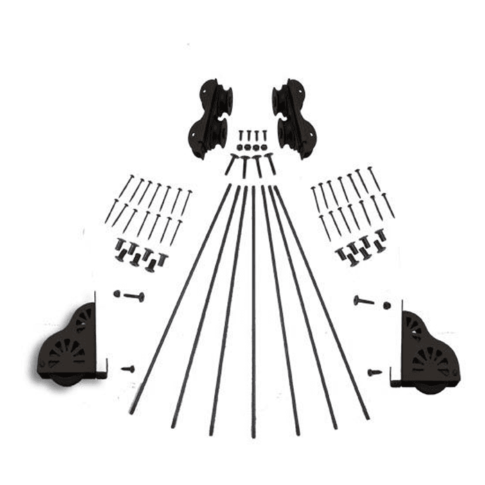20" Wide Hardware Kit with Brake for Rolling Library Ladders, Oil Rubbed Bronze