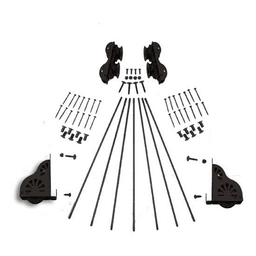 20" Wide Hardware Kit with Brake for Rolling Library Ladders, Oil Rubbed Bronze