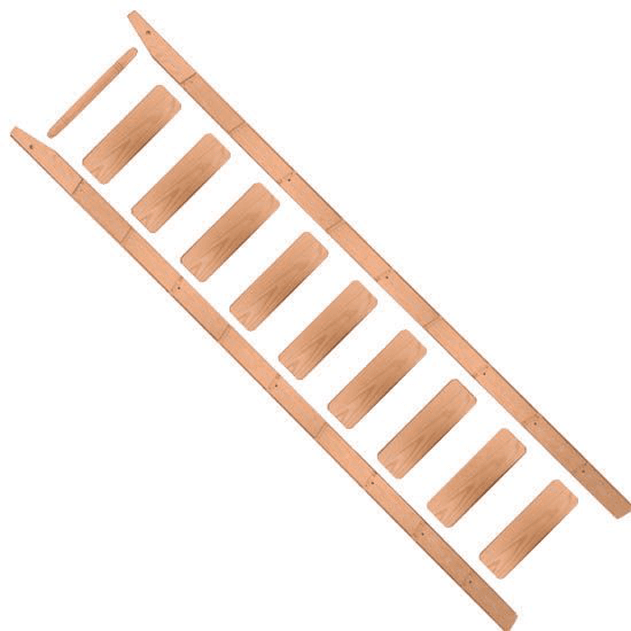 120"x20" Library Ladder Unassembled and Unfinished, Cherry