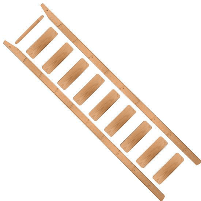 120"x20" Library Ladder Unassembled and Unfinished, Red Oak