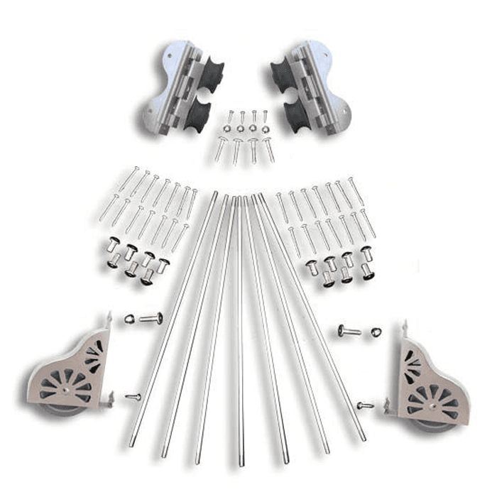 20" Hardware Swivel Kit for Rolling Library Ladders, Satin Nickel