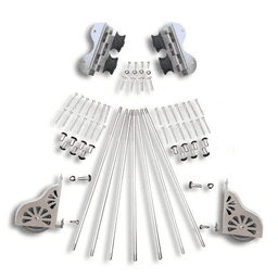20" Hardware Swivel Kit for Rolling Library Ladders, Satin Nickel