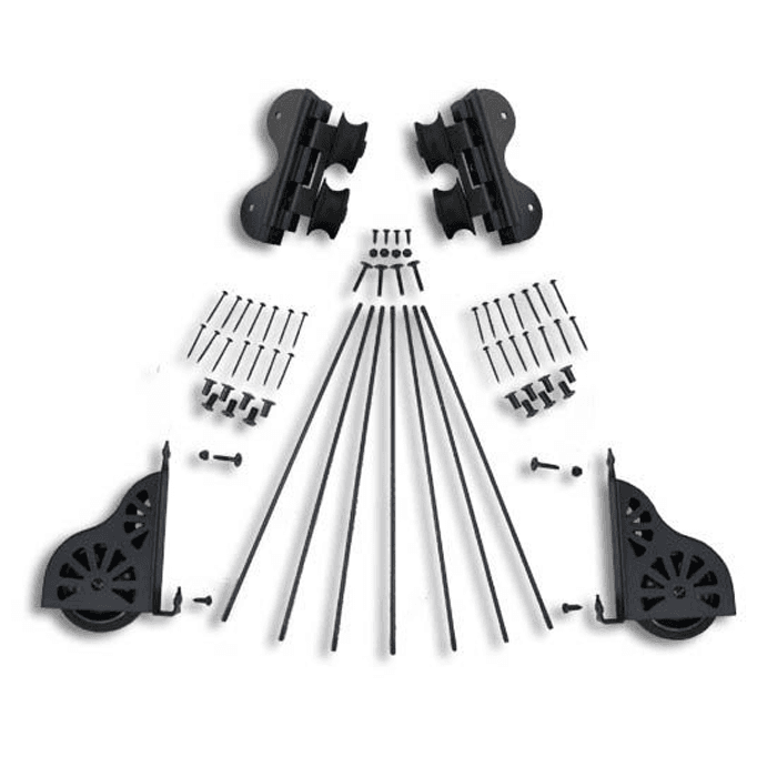 20" Hardware Swivel Kit for Rolling Library Ladders, Black