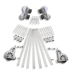 20" Hardware Swivel Kit with Brake for Rolling Library Ladders, Satin Nickel