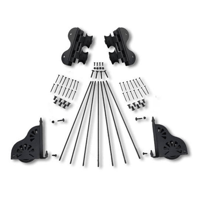 20" Hardware Swivel Kit with Brake for Rolling Library Ladders, Black