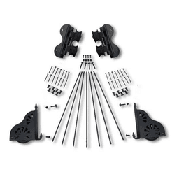 20" Hardware Swivel Kit with Brake for Rolling Library Ladders, Black