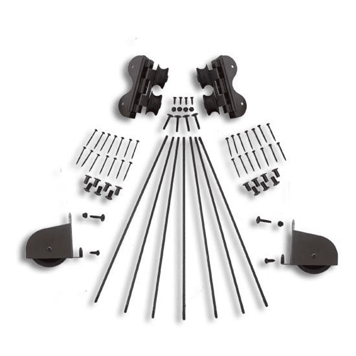 20" Hardware Swivel Kit with Contemporary Wheel for Rolling Library Ladders, Oil Rubbed Bronze