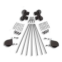 20" Hardware Swivel Kit with Contemporary Wheel for Rolling Library Ladders, Oil Rubbed Bronze
