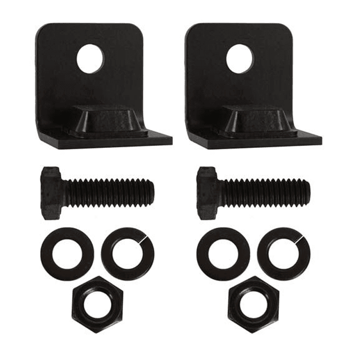 Flat Rail Stop Kit for Rolling Barn Doors, Black