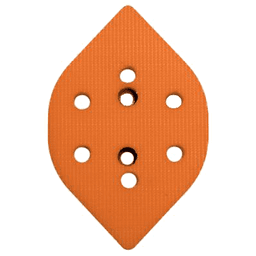 2-3/4" x 2-3/8" Dynafine Hook and Loop Short Nap Vacuum Tear-Drop Sanding Pad, 6 Holes