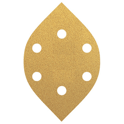 2-3/4" x 2-3/8" 120 Grit Aluminum Oxide 6 Holes Hook and Loop Vacuum Tear-Drop Abrasive Sheet (50/Pack)