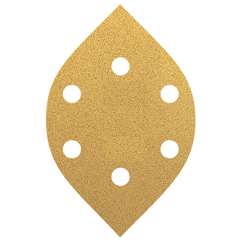 2-3/4" x 2-3/8" 150 Grit Aluminum Oxide 6 Holes Hook and Loop Vacuum Tear-Drop Abrasive Sheet (50/Pack)