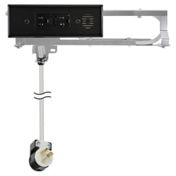 Docking Drawer Blade In-Drawer Outlet with 20-amp 2 AC - GFCI, Black