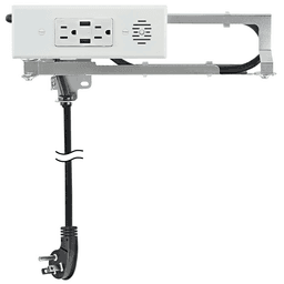 Docking Drawer Blade In-Drawer Outlet with 2 15-amp AC outlets and 2 USB-A ports, White