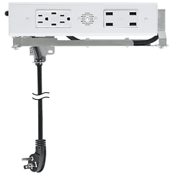Docking Drawer Blade Duo In-Drawer Outlet with 2 15-amp AC outlets, 2 USB-C PD and 4 USB-A ports, White