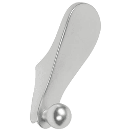CH17 Ball and Tongue Coat Hook, Satin Aluminum