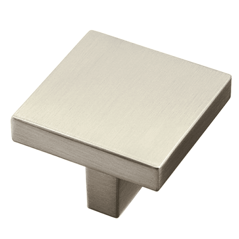 1-25/32" Flat Square Cabinet Knob, Satin Nickel