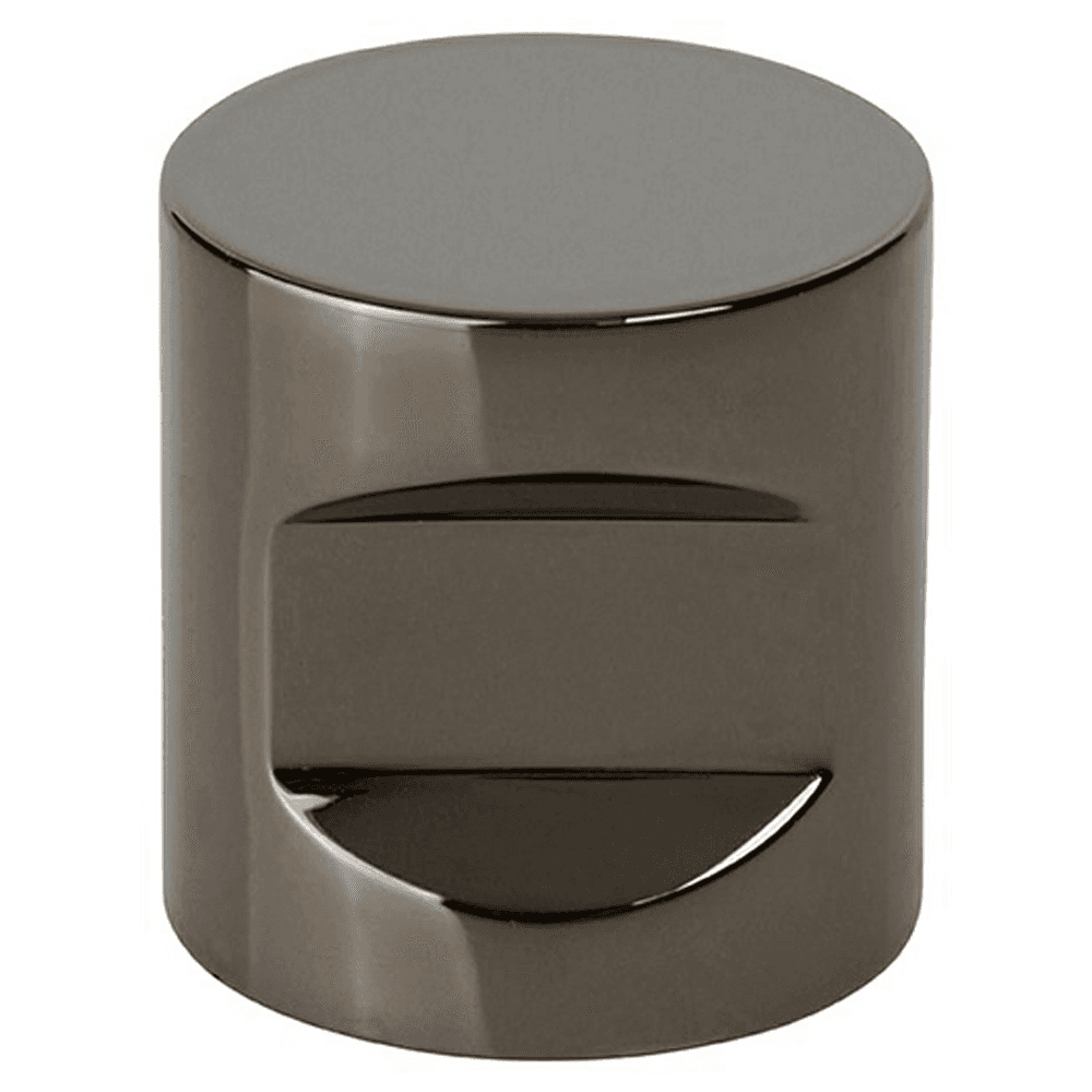 7/8" Notched Cylindrical Cabinet Knob, Black Chrome