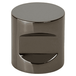 7/8" Notched Cylindrical Cabinet Knob, Black Chrome