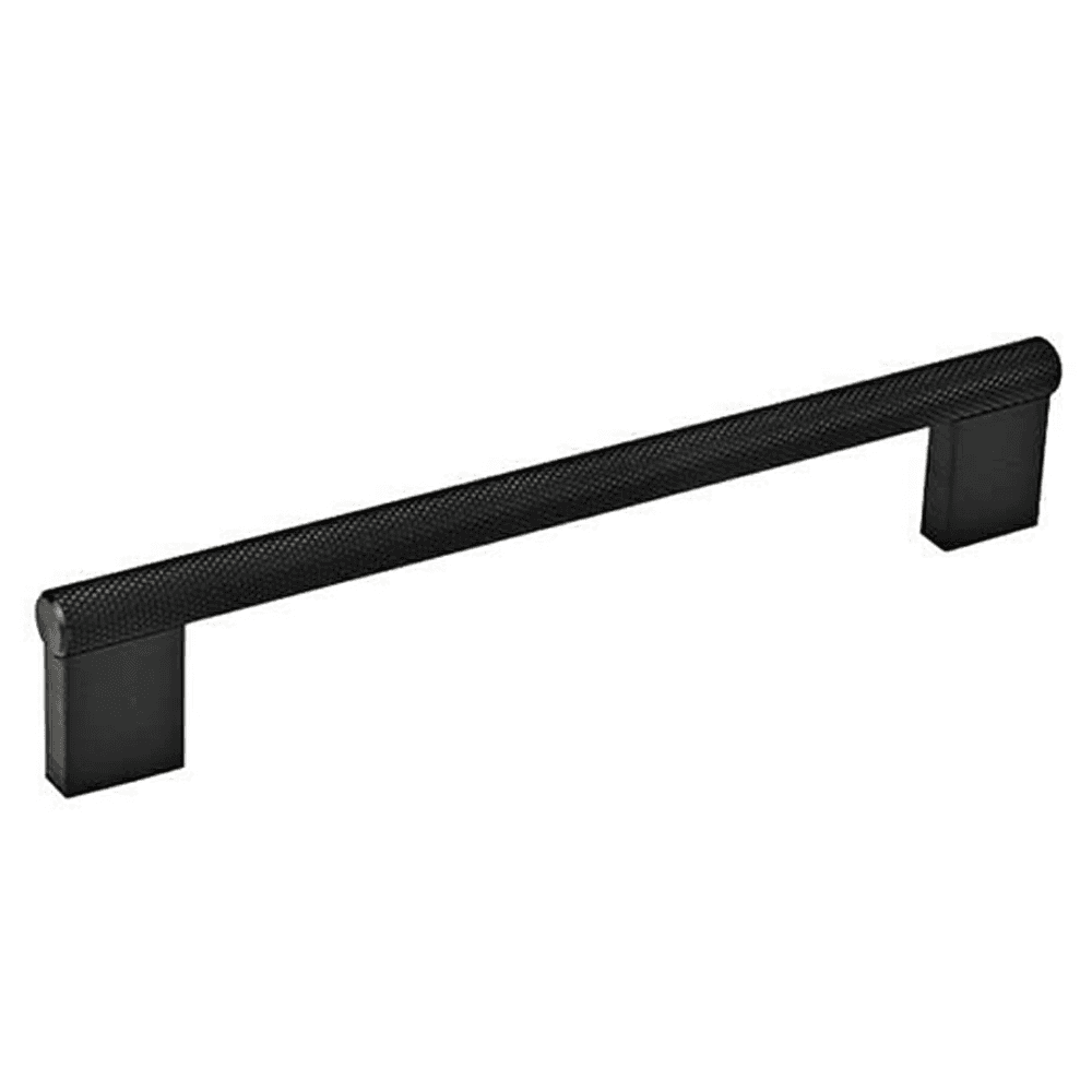 6-5/16" Knurled Bar Drawer Pull, Anodized Black