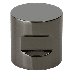 1-1/8" Notched Cylindrical Cabinet Knob, Black Chrome