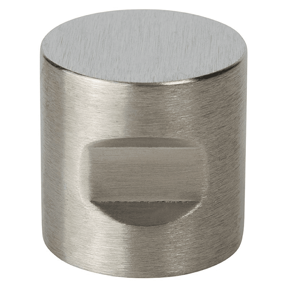 1-1/8" Notched Cylindrical Cabinet Knob, Satin Chrome