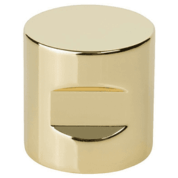 1-1/8" Notched Cylindrical Cabinet Knob, Polished Brass