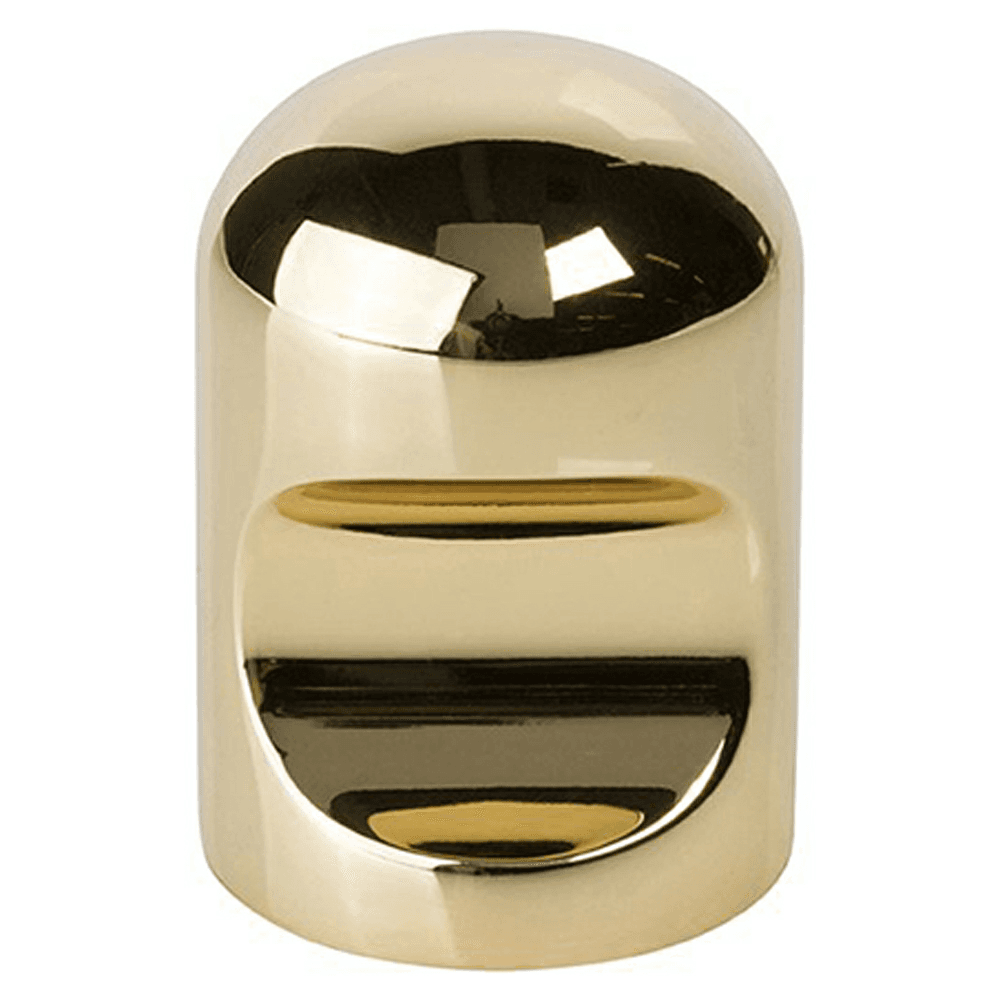 1-3/32" Notched Cylindrical Cabinet Knob, Polished Brass