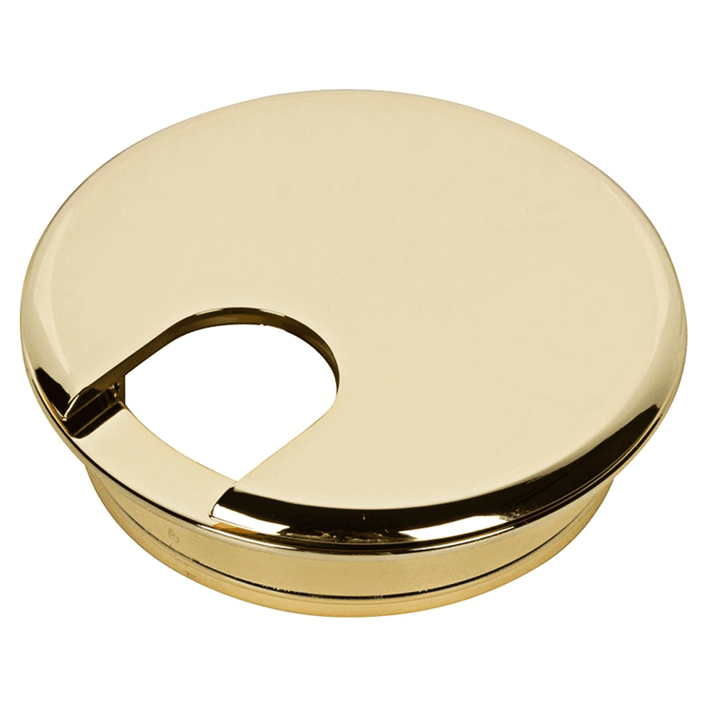 3" Grommet Cap and Liner Set for 2-1/2" Hole, Polished Brass