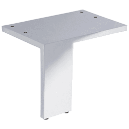3-15/16" Wide x 4-3/8" High Left Slim Corner Furniture Leg, Polished Chrome